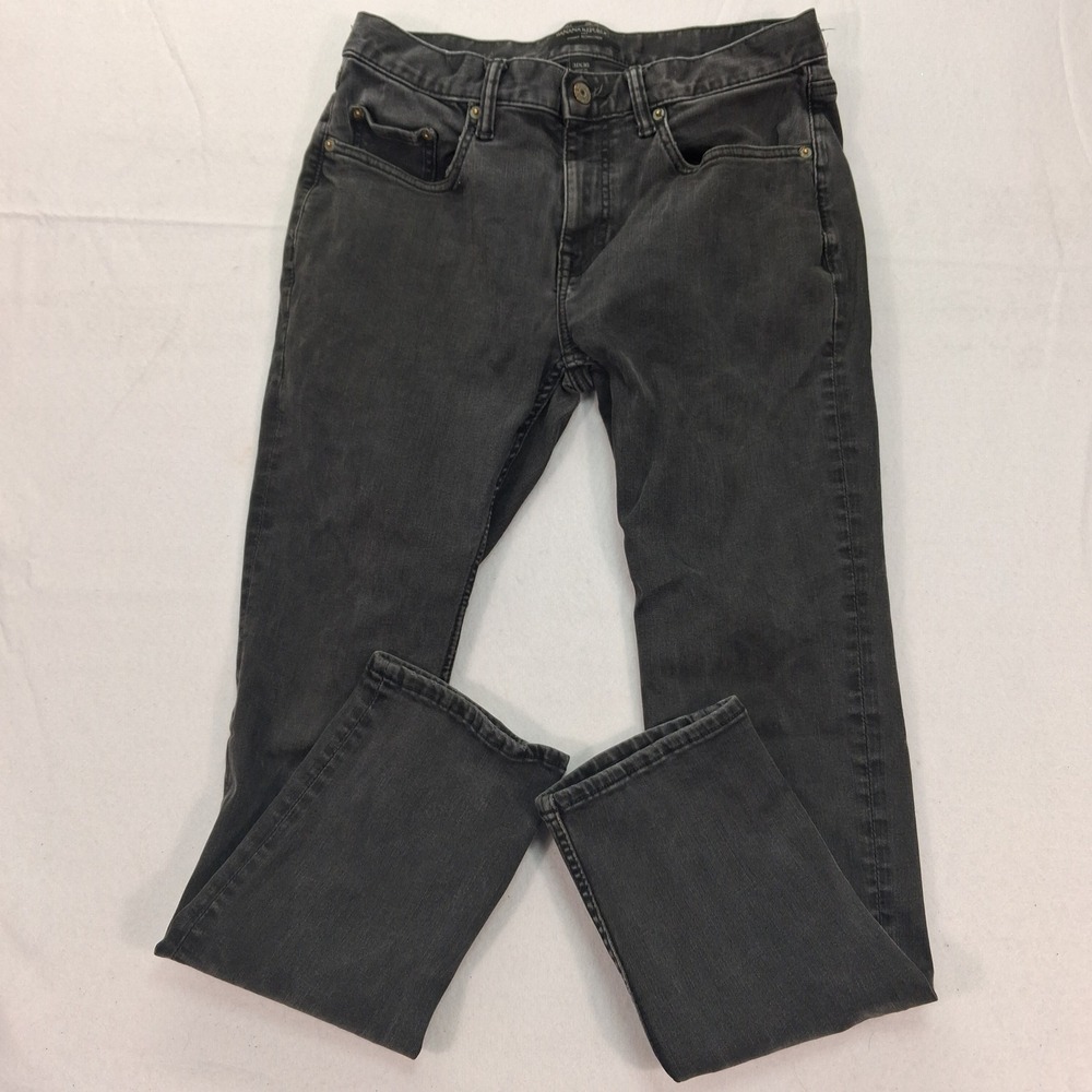 Banana Republic Jeans Mens 31x30 Skinny Techmotion Gray Stretch EUC